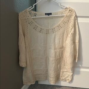 Democracy Cream Lace Detail Women's Top
